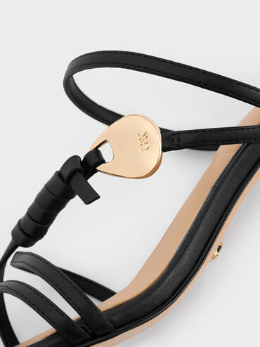 Adema Leather Strappy Heeled Mules, Black, hi-res