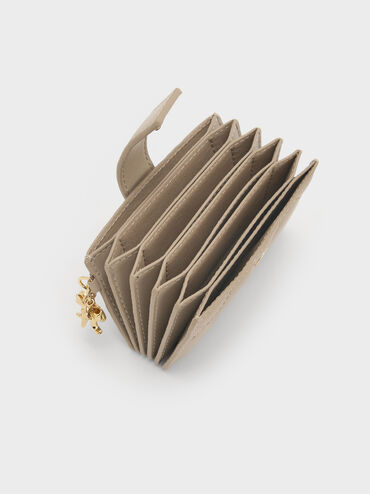 Arrietty Quilted Belted Card Holder, Taupe, hi-res