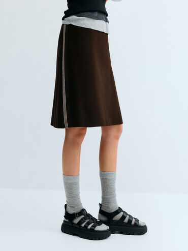 Gi&agrave;y sandals đế cao mũi tr&ograve;n, Đen, hi-res