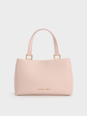 Halsey Ruched Top Handle Bag, Soft Pink, hi-res