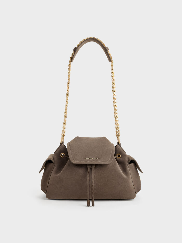 Noane Side-Pocket Bucket Bag, Stone Grey, hi-res