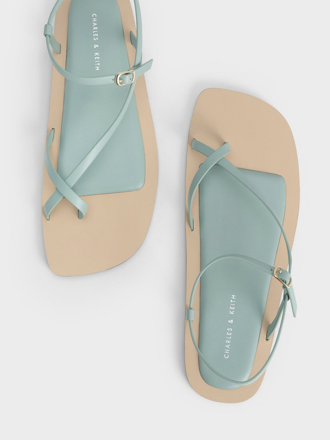 Giày sandals Asymmetric Toe Ring, Xanh blue, hi-res