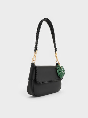 Blume Braided Shoulder Bag, Black, hi-res