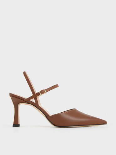 Gi&agrave;y cao g&oacute;t mũi nhọn Pointed-Toe Flare-Heel, Rượu cognac, hi-res