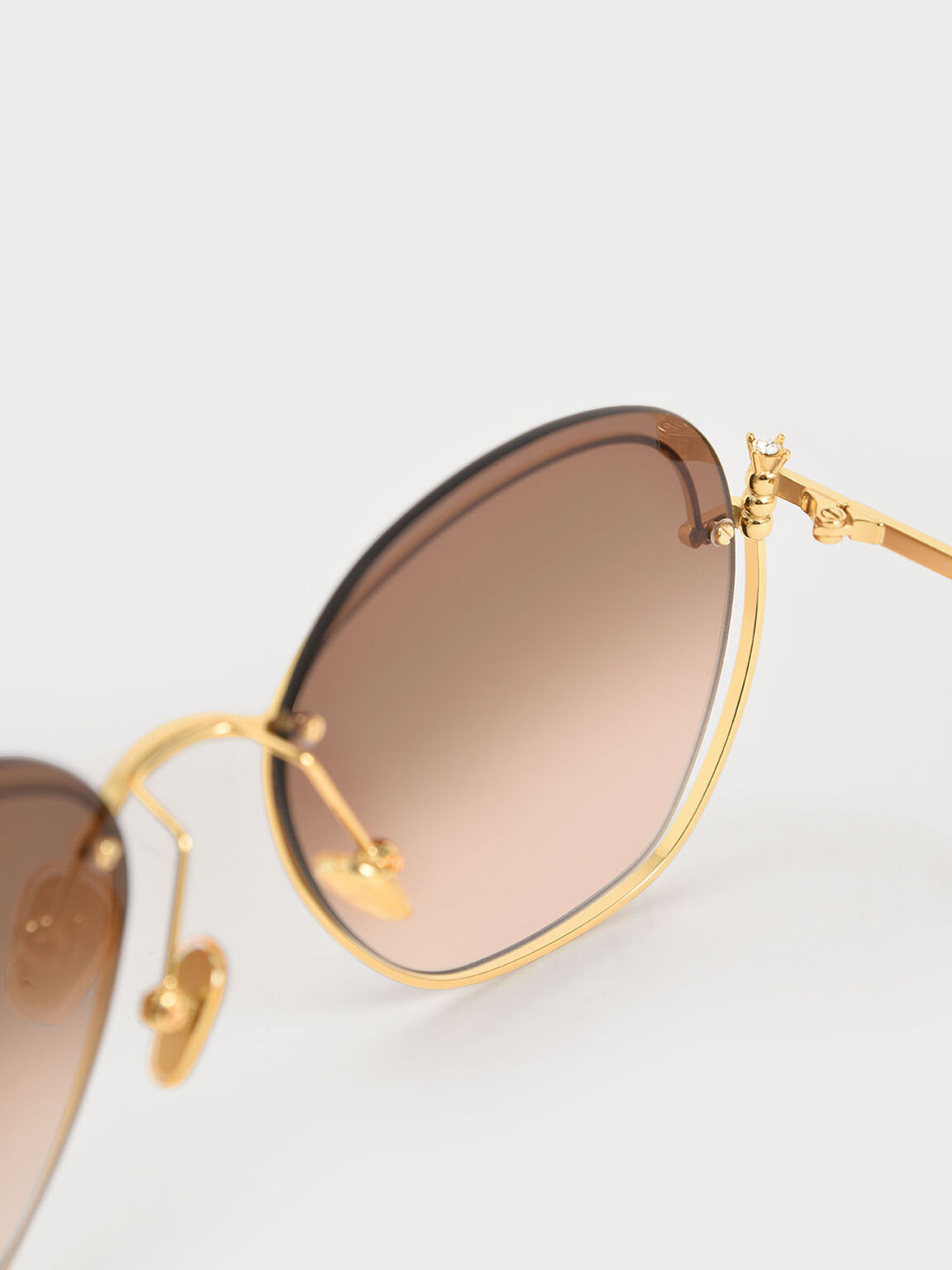 Cut-Out Butterfly Sunglasses, Gold, hi-res