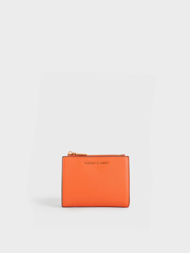 Harmonee Top Zip Small Wallet, Orange, hi-res