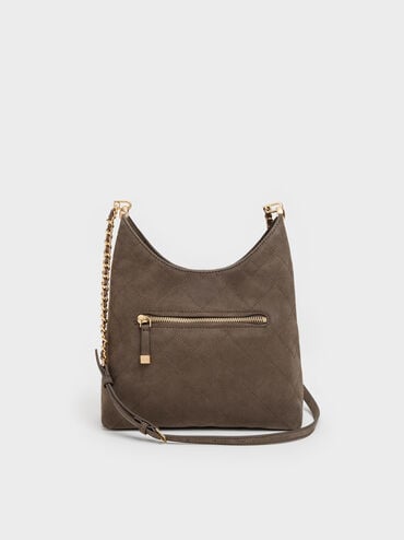 T&uacute;i đeo vai Duo Quilted Front-Pocket, Stone Grey, hi-res