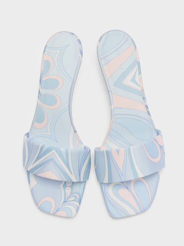 Gi&agrave;y mules cao g&oacute;t Swirl-Print, Xanh nhạt, hi-res