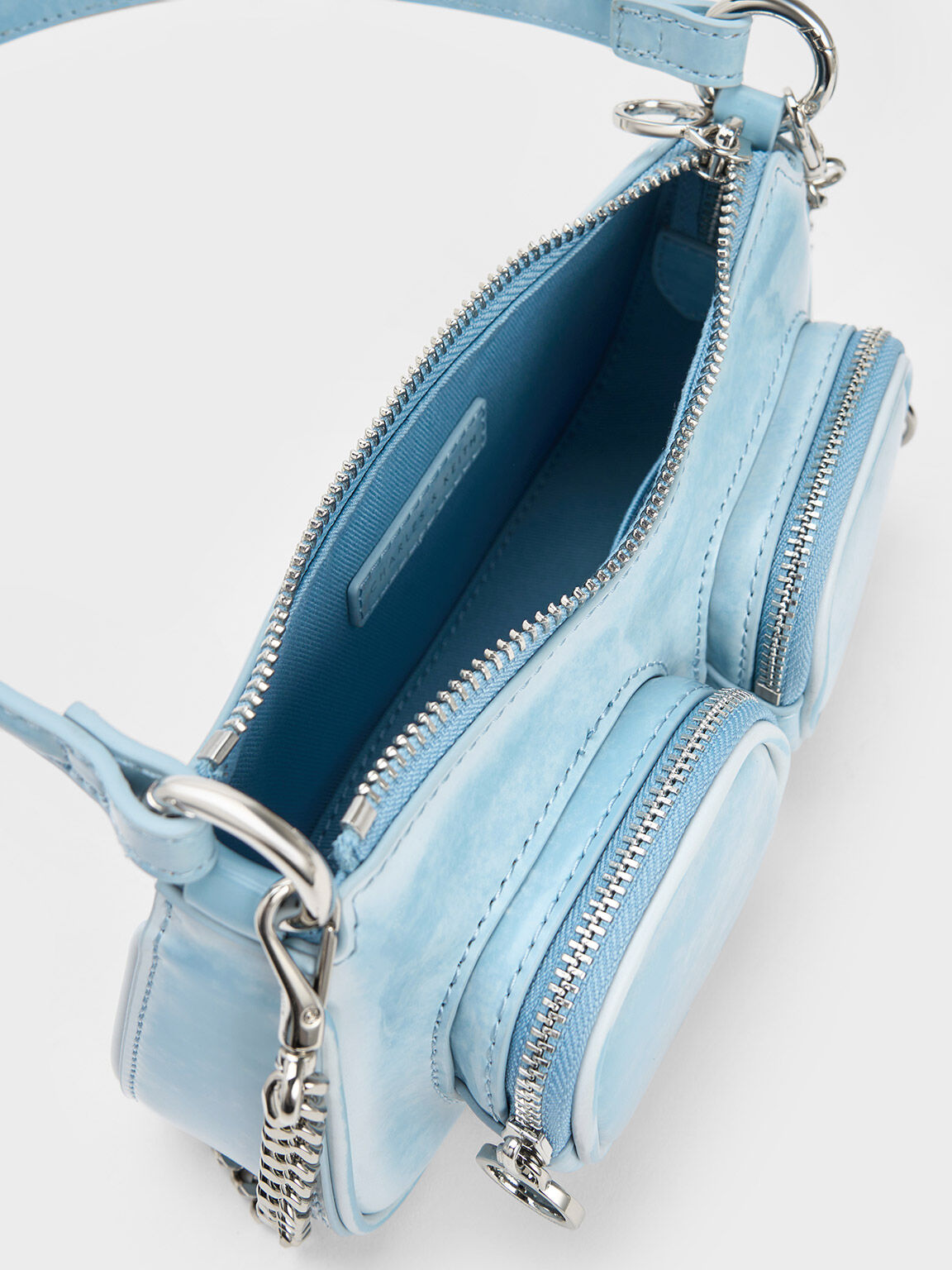 Letitia Chain-Link Shoulder Bag, Light Blue, hi-res