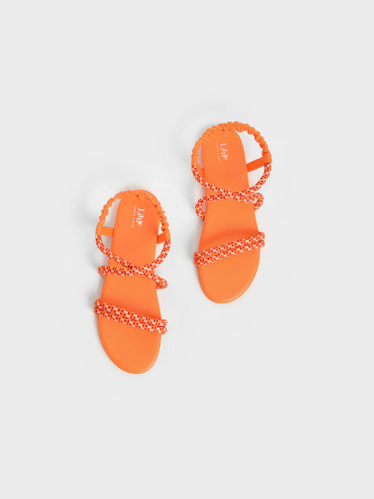 Giày sandals trẻ em Printed Rope, Cam, hi-res