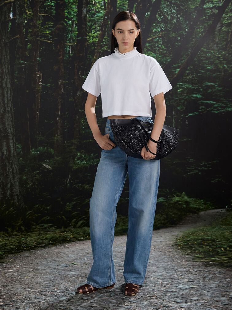 T&uacute;i tote Calla, Đen, hi-res