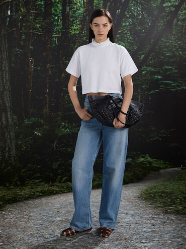 T&uacute;i tote Calla, Đen, hi-res