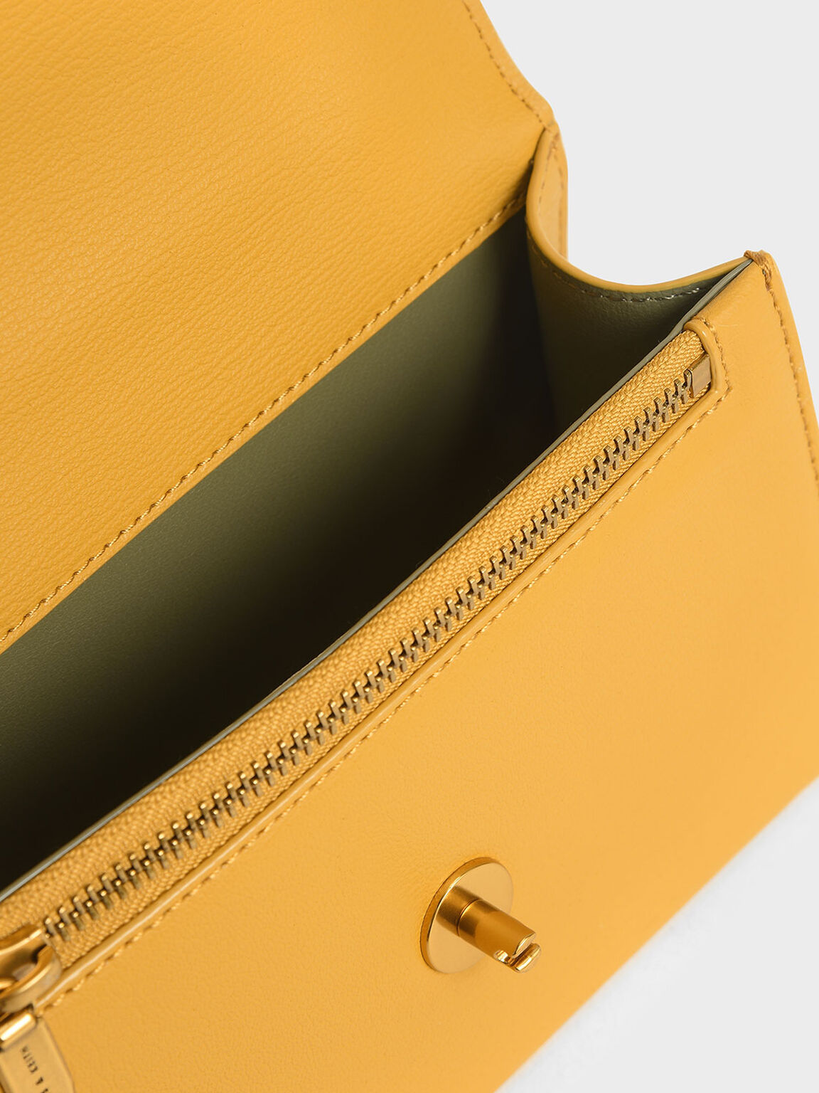 Ring Push-Lock Shoulder Bag, Yellow, hi-res
