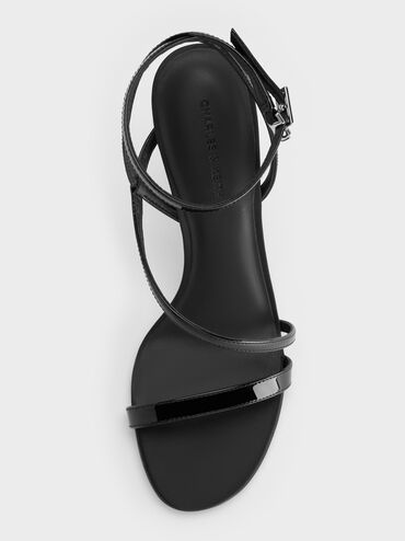Andricia Patent Strappy Stiletto Sandals, Black Patent, hi-res