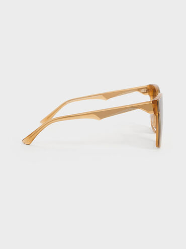 Freya Recycled Acetate Square Sunglasses, Toffee, hi-res