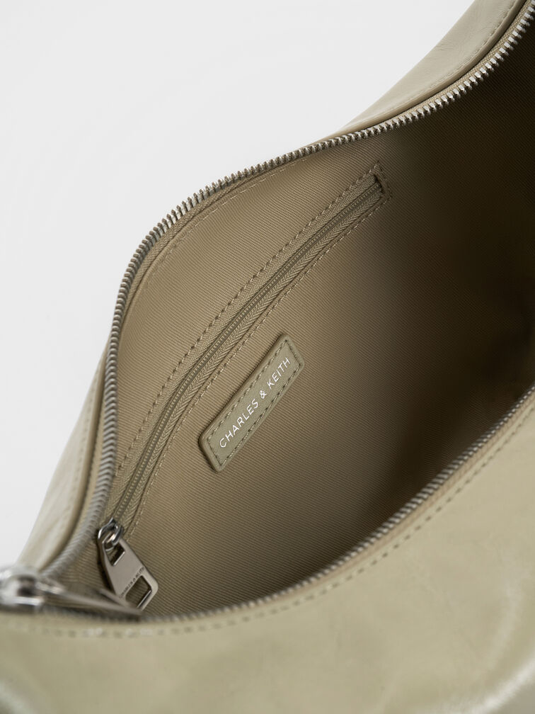 Bessie Side-Pocket Hobo Bag, Pale Olive, hi-res