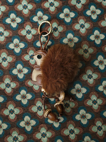 Furry Squirrel Acorn Charm, Multi, hi-res