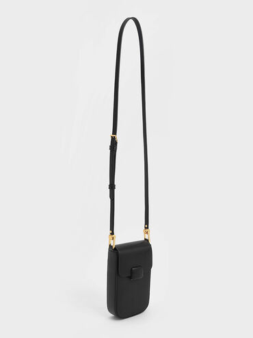 Túi đeo chéo mini Koa Elongated Wristlet, Đen, hi-res