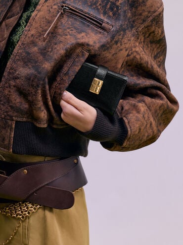 V&iacute; ngắn Acelynn Belted, Đen, hi-res