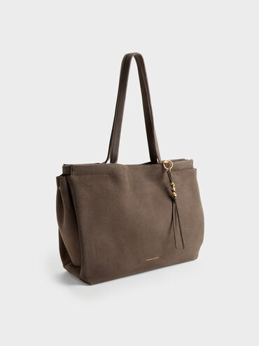 XL Zephyr Tassel Tote Bag, Stone Grey, hi-res