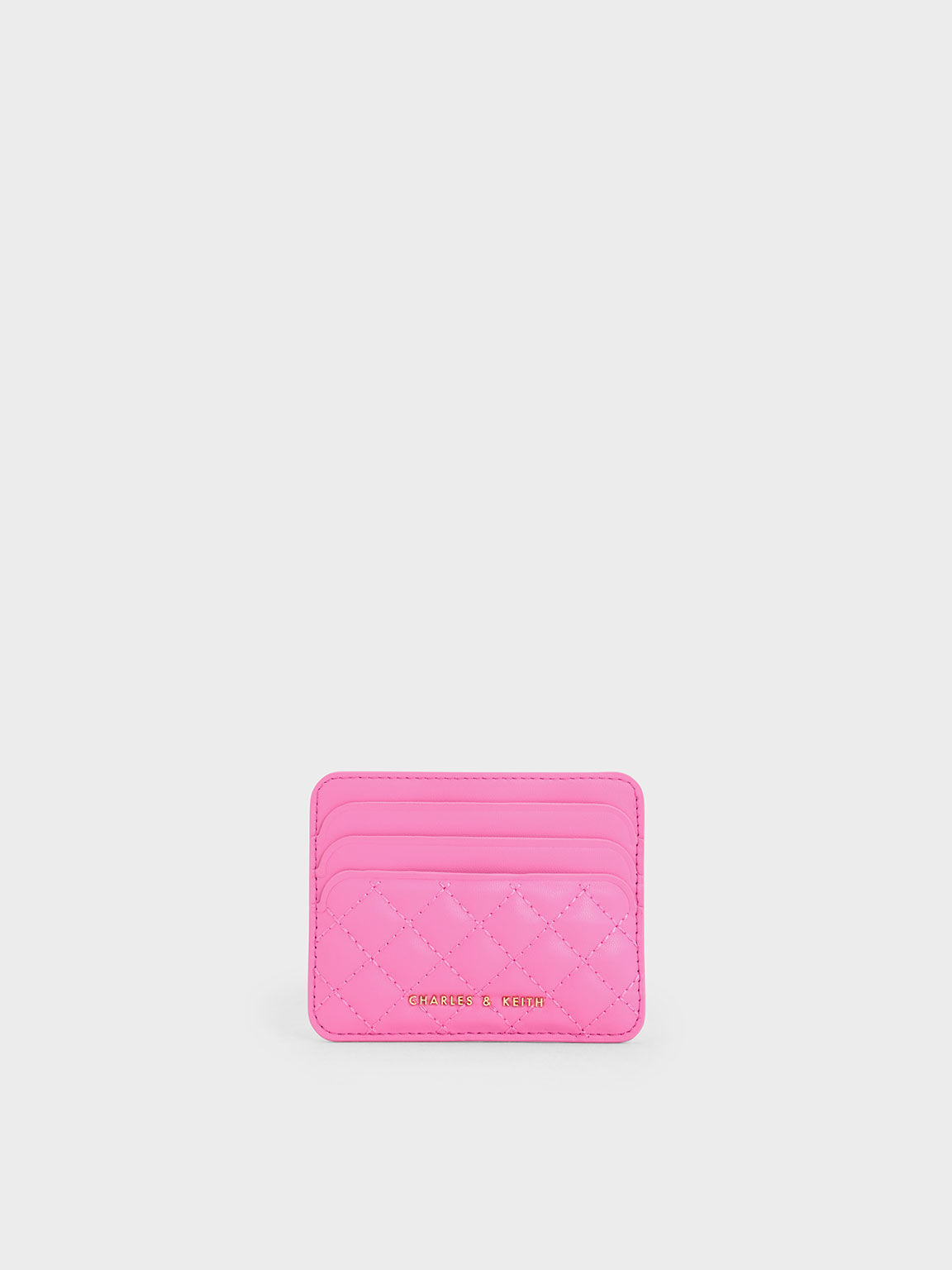 Cleo Quilted Cardholder, Pink, hi-res
