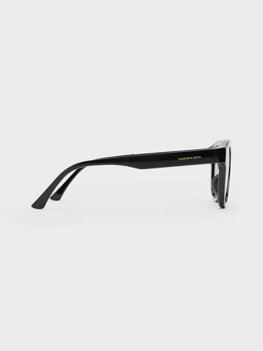 Brea Round Sunglasses, Black, hi-res