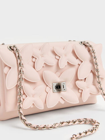 Bộ qu&agrave; tặng: T&uacute;i đeo vai Flower k&egrave;m trang sức, Soft Pink, hi-res