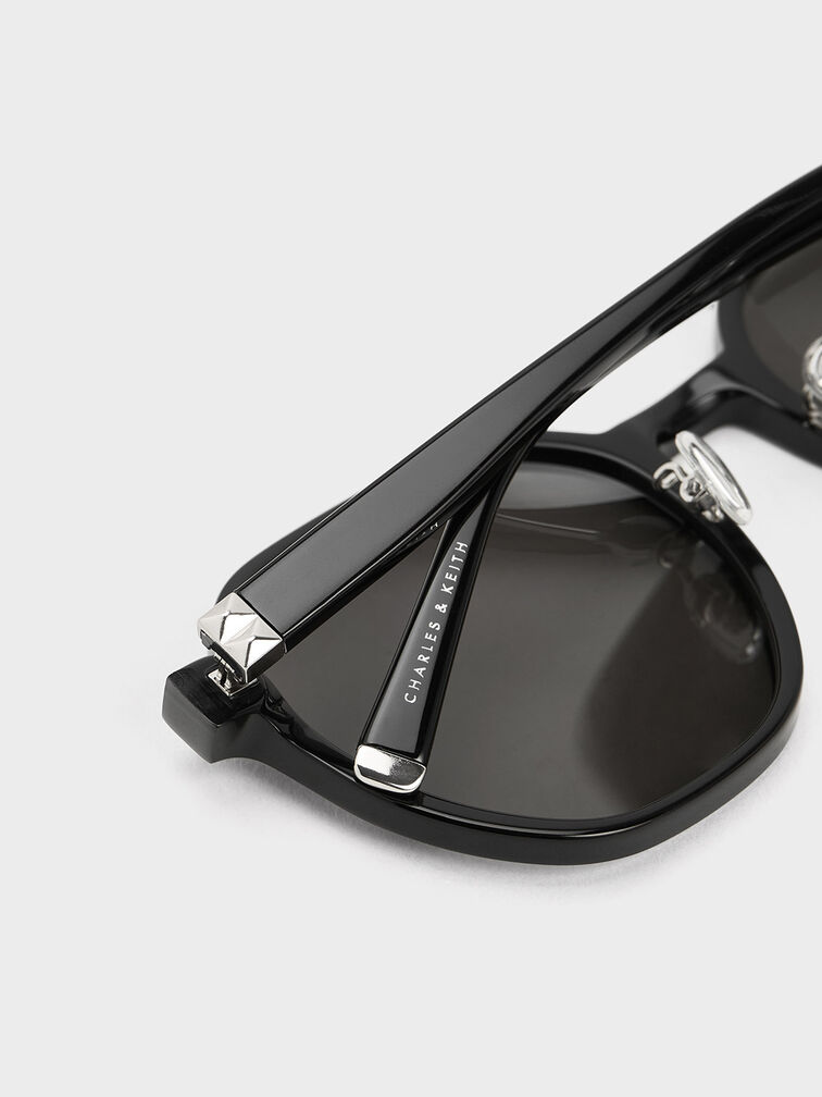 K&iacute;nh m&aacute;t gọng vu&ocirc;ng Square Recycled Acetate, Đen, hi-res