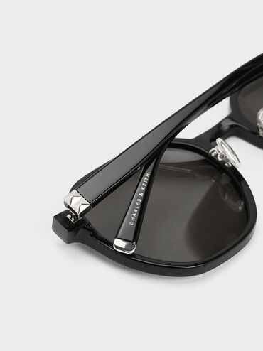 K&iacute;nh m&aacute;t gọng vu&ocirc;ng Square Recycled Acetate, Đen, hi-res