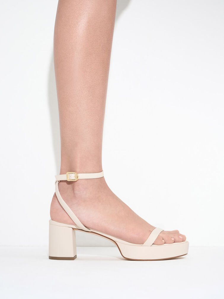 Gi&agrave;y sandals cao g&oacute;t Thin-Strap Block Heel, Phấn, hi-res