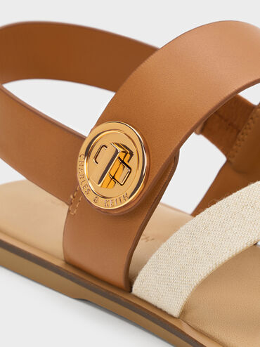 Gi&agrave;y sandals Yara Turn Lock Strappy, V&agrave;ng caramel, hi-res