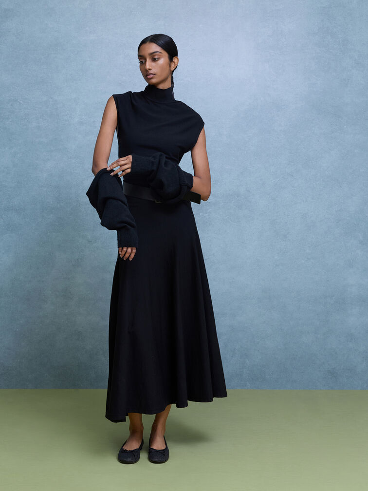 Gi&agrave;y b&uacute;p b&ecirc; mũi tr&ograve;n Glittered, Đen họa tiết, hi-res