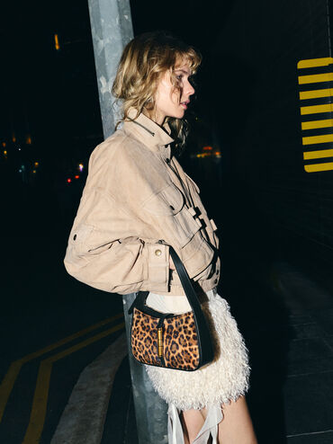 T&uacute;i đeo vai h&igrave;nh thang Cesia Leopard-Print, Nhiều m&agrave;u, hi-res