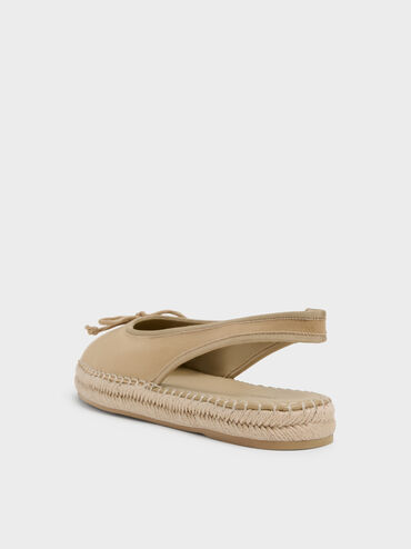 Faux Suede Bow Slingback Espadrilles, Sand, hi-res