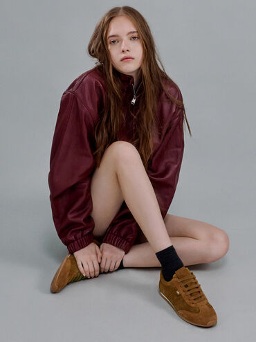 Giày sneakers cổ thấp Jace Leather, Nâu, hi-res