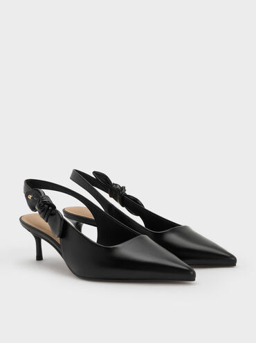 Giày cao gót mũi nhọn Jayce Leather, Đen, hi-res