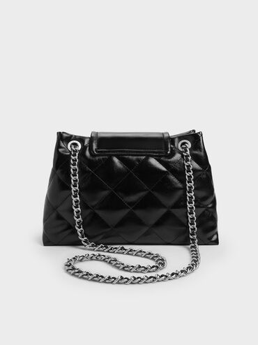 Apfra Quilted Shoulder Bag, Noir, hi-res