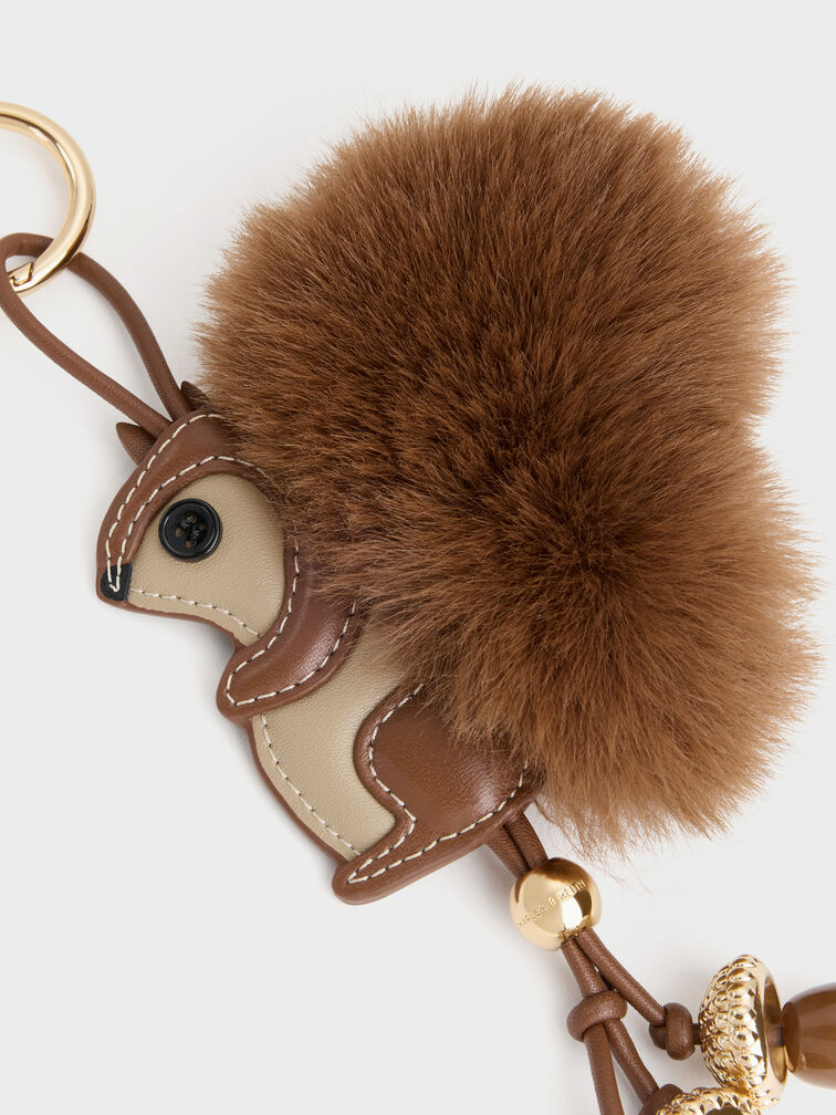 Furry Squirrel Acorn Charm, Multi, hi-res