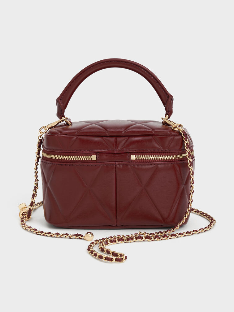 Arwen Quilted Vanity Bag, Burgundy, hi-res