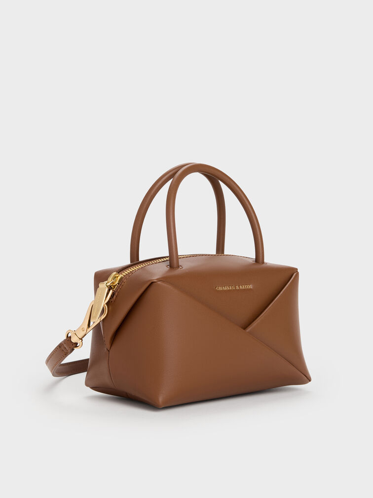 Midori Geometric Bowling Bag, Chocolate, hi-res