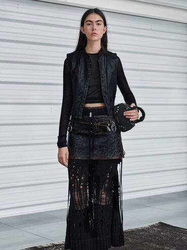 Bobbie Studded Top Handle Bag, Noir, hi-res