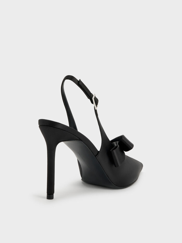 Gi&agrave;y sandals cao g&oacute;t Satin, Đen họa tiết, hi-res