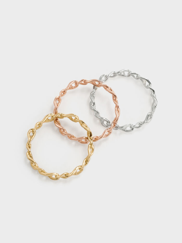 Nyra Mixed-Link Chain Ring, Gold, hi-res