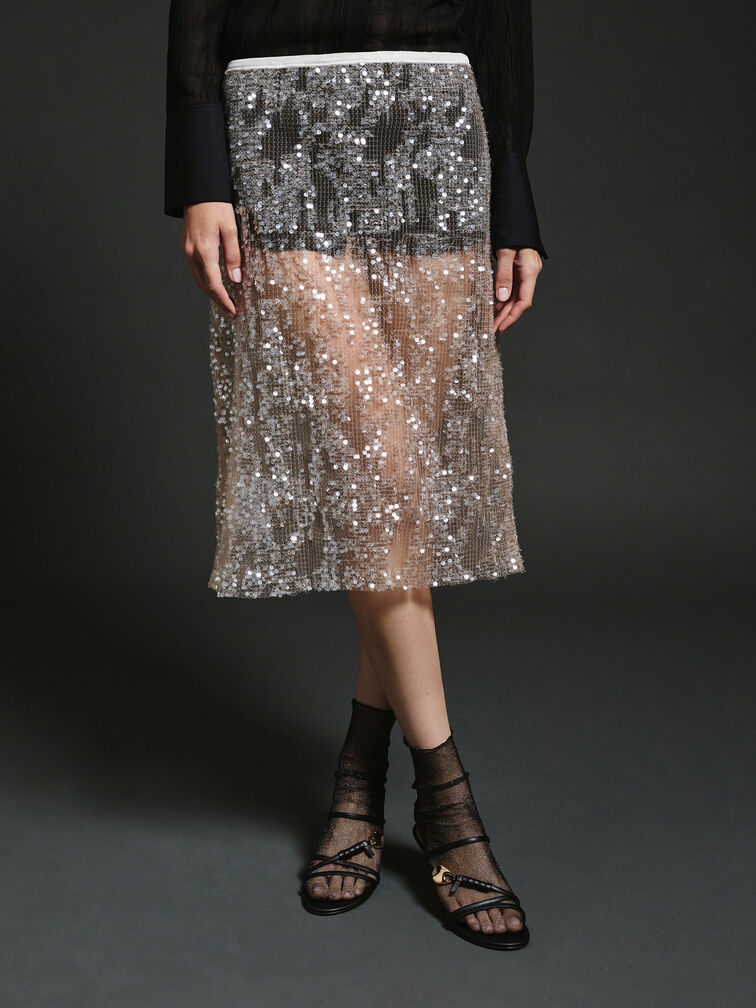 Adema Leather Strappy Heeled Mules, Black, hi-res