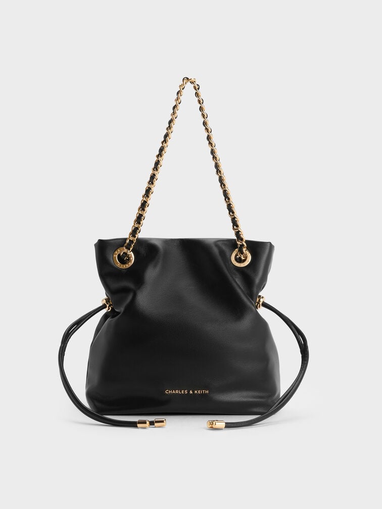 Arya Braided-Chain Crossbody Bag, Black, hi-res