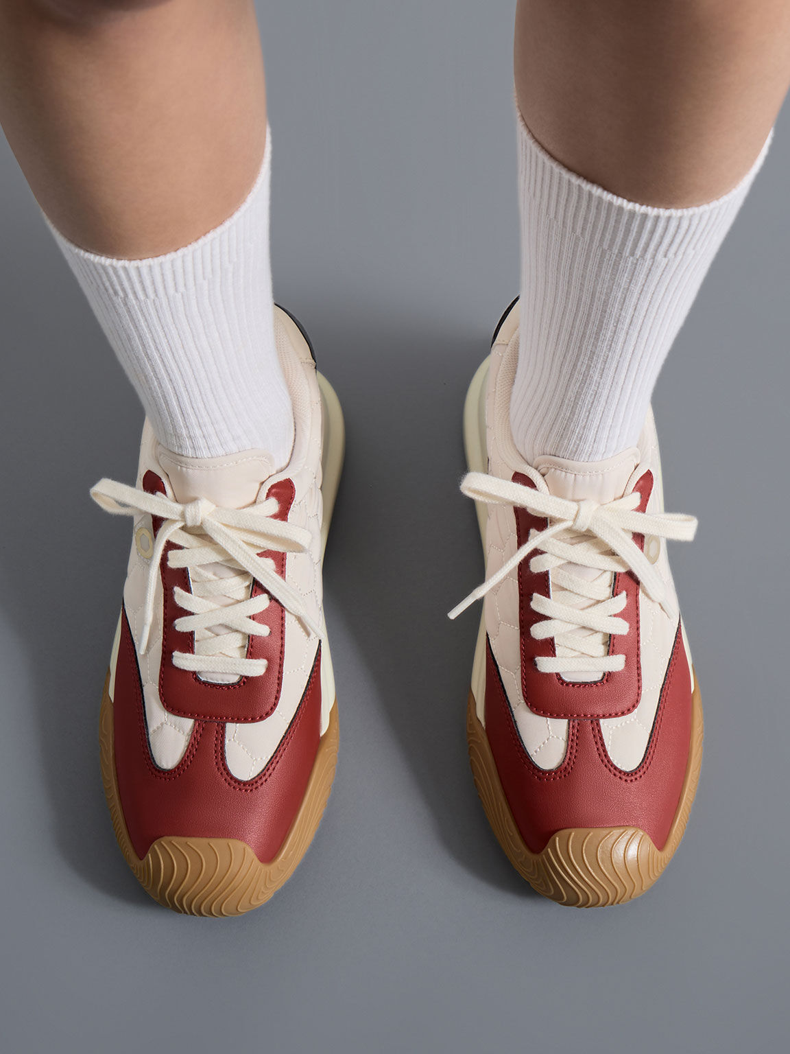 Giày sneakers Nylon Low-Top, Đỏ, hi-res