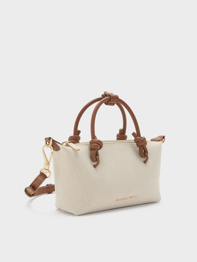 Sammie Canvas Knotted-Handle Tote Bag, Chocolate, hi-res