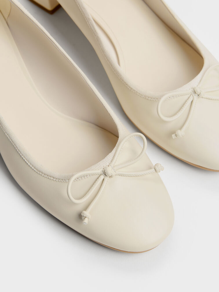 Bow Ballet Pumps, Chalk, hi-res