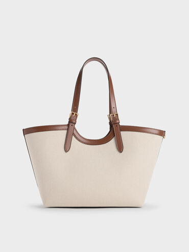 XL Enola Canvas Tote Bag, Chocolate, hi-res