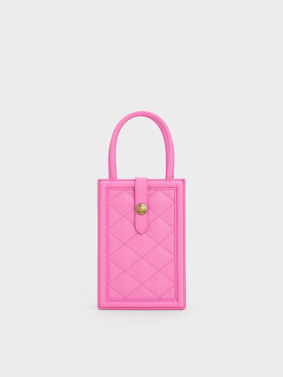 Este Belted Quilted Phone Pouch, Pink, hi-res